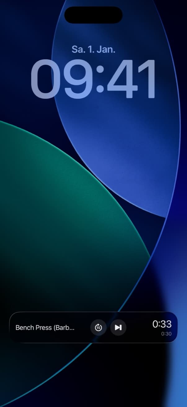 Rest timer Live Activity on the lock screen
